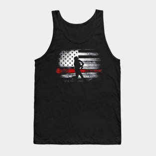 Baseball American Flag USA Patriotic Player Tank Top